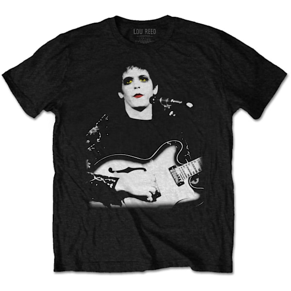 Lou Reed Unisex Vuxen Blekt Foto Bomulls T-shirt Stor Svart Black L