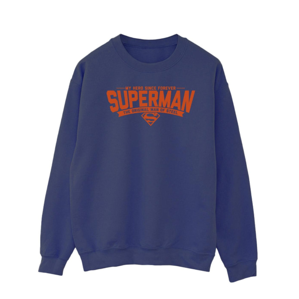 DC Comics Män Superman Hero Dad Sweatshirt L Marinblå Navy Blue L