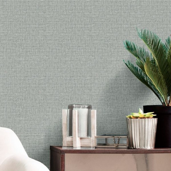 Belgravia Giorgio Plain Vinyl Textured Wallpaper 10m x 53cm Silver Silver 10m x 53cm