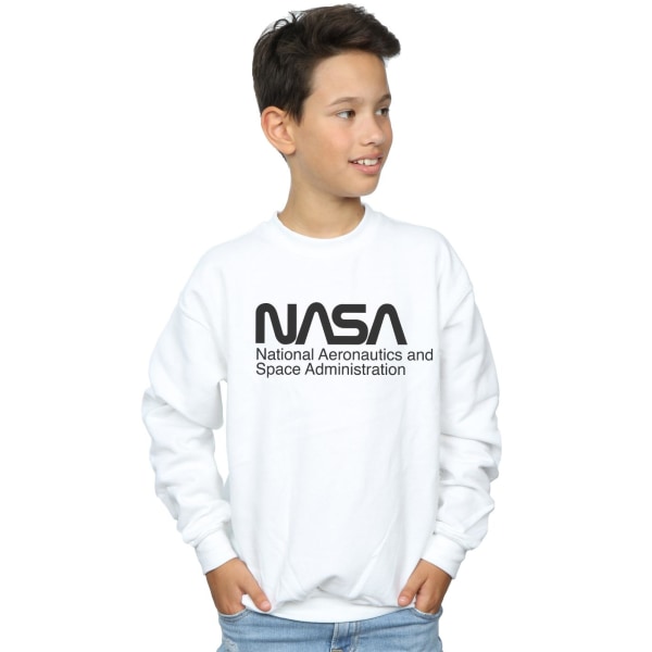 NASA Boys Logo One Tone Sweatshirt 9-11 år Vit White 9-11 Years