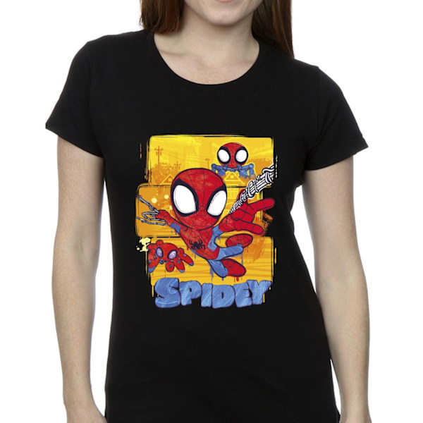 Marvel Dam/Kvinnor Spidey Och Hans Fantastiska Vänner Flygande Bomull Black XXL