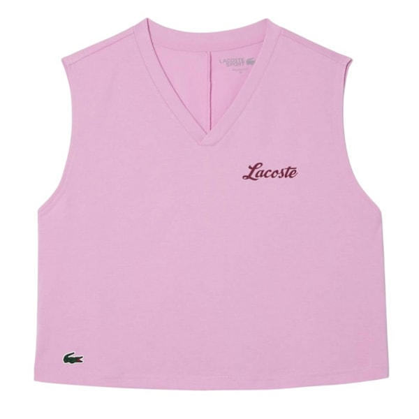 Lacoste Dam/Dam Cotton Ultra Dry Sport Crop Top 18 UK Pi Pink 18 UK