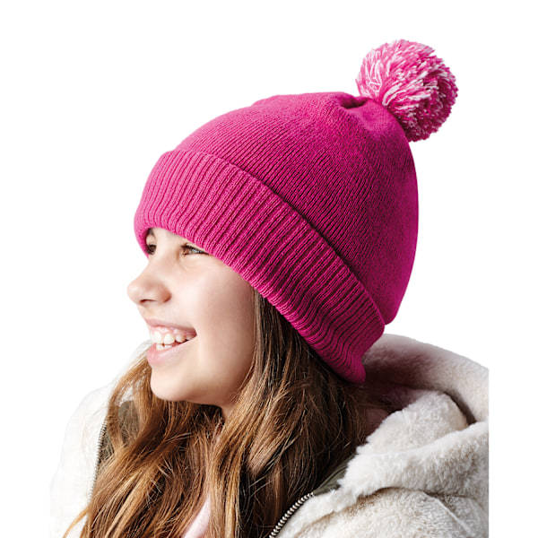 Beechfield Barn/Barn Snowstar Mössa En Storlek Fuchsia/Off Fuchsia/Off White One Size