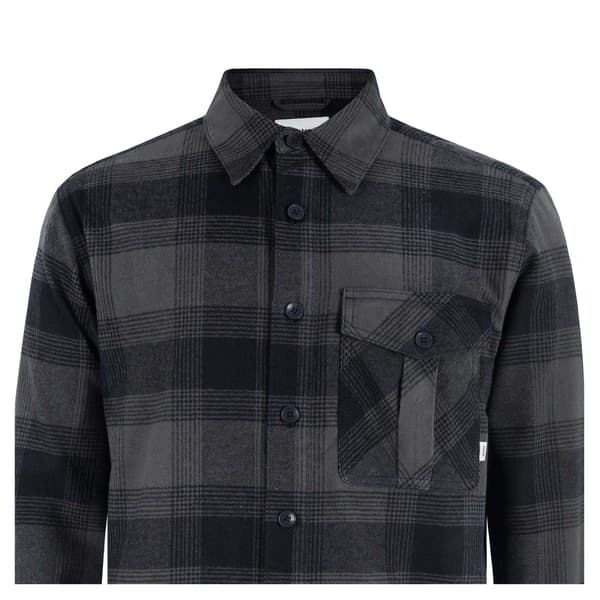 Firetrap Herr Anthm Rutig Ficka Långärmad Skjorta M Svart Black M