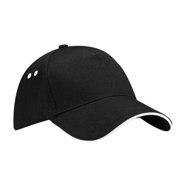 Beechfield 5 Panel Sandwich Peak Baseball Cap One Size Svart/Klassisk Röd Black/Classic Red One Size
