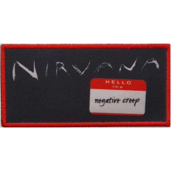 Nirvana Negative Creep Iron On Patch One Size Röd/Vit/Svart Red/White/Black One Size