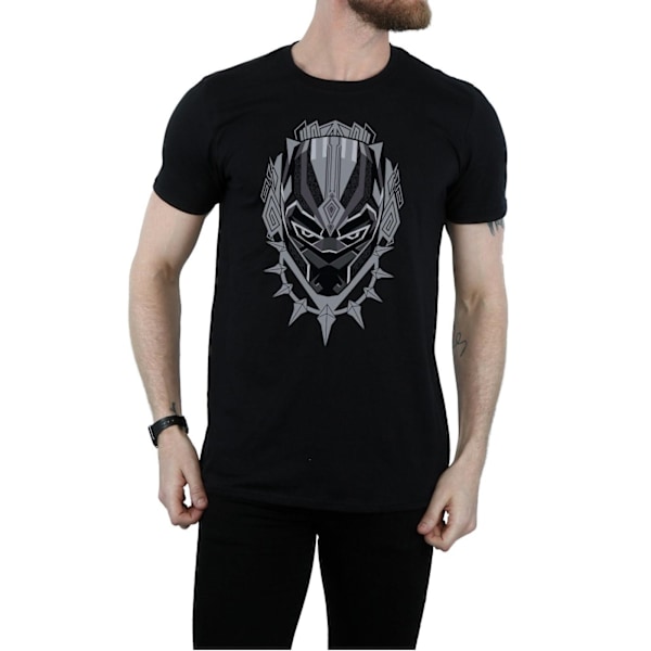 Marvel Black Panther Head T-shirt XXL Svart Black XXL