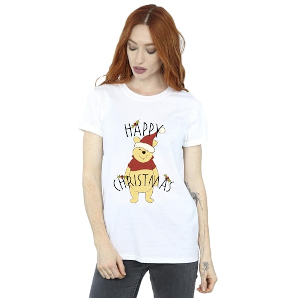 Disney Dam/Damer Winnie The Pooh Happy Christmas Holly Cott White S