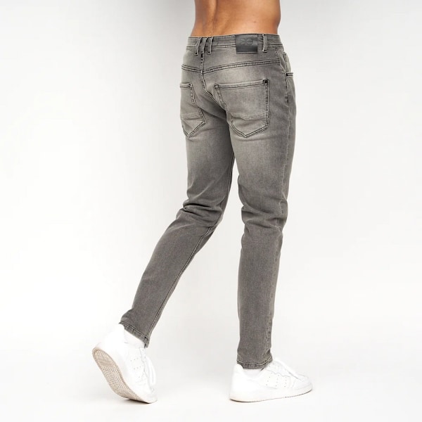 Crosshatch Sheldons Slim Jeans 40S Light Grey för män Light Grey 40S