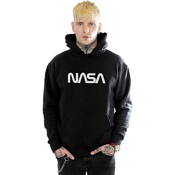 NASA Herr Modern Logo Hoodie L Svart Black L