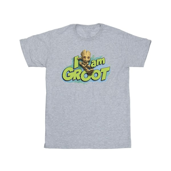 Marvel Boys Guardians Of The Galaxy I Am Groot Jumping T-shirt Sports Grey 5-6 Years