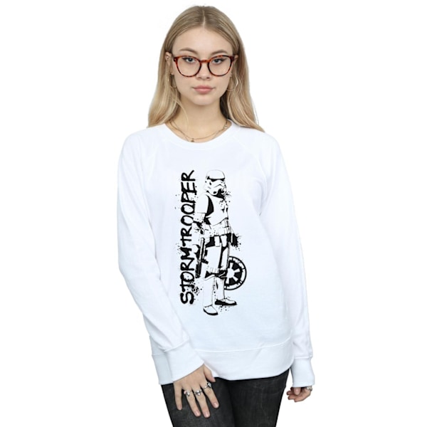 Star Wars Dam/Damer The Mandalorian Splat Stormtrooper Sweatshirt M Vit White M