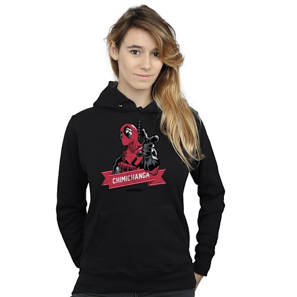 Marvel Dam/Kvinnor Deadpool Chimichanga Finger Hoodie S Svart Black S