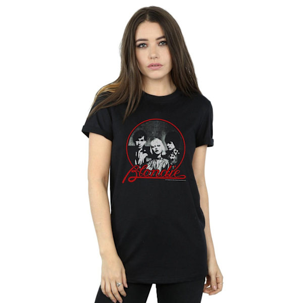Blondie Dam/Dam Distressed Circle Bomull Boyfriend T-Shir Black L