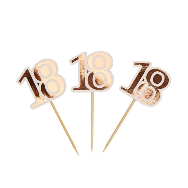 Neviti 18:e Cake Topper (paket med 10) One Size Rose Gold Rose Gold One Size