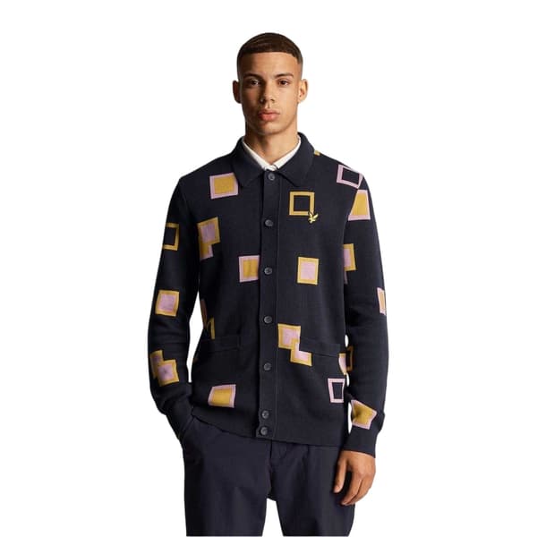 Lyle & Scott Herrkofta Fyrkantig Normal Passform Casual S Mörkblå Dark Navy S