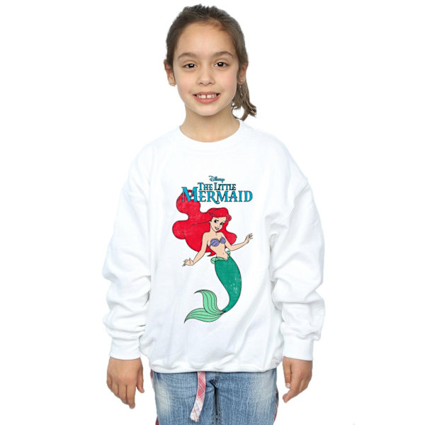 Disney Girls The Little Mermaid Line Ariel Sweatshirt 5-6 år White 5-6 Years