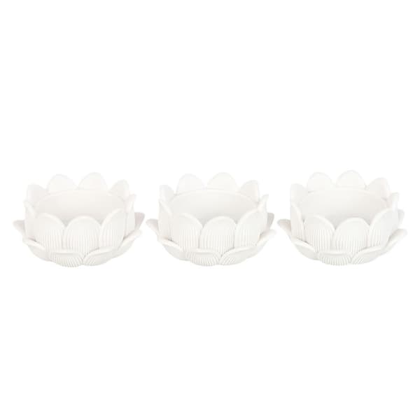 Something Different Lotus värmeljushållare (3-pack) En storlek White One Size