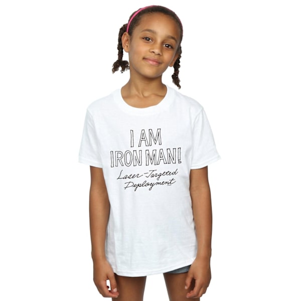 Marvel Girls I Am Iron Man Bomull T-shirt 12-13 år Vit White 12-13 Years