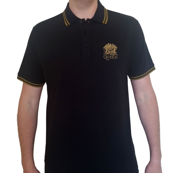 Queen Unisex Vuxen Crest Logo Polotröja S Svart Black S