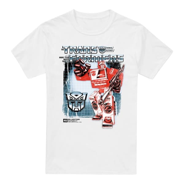 Transformers Herr Blaster Box 40-års T-shirt 3XL Vit White 3XL