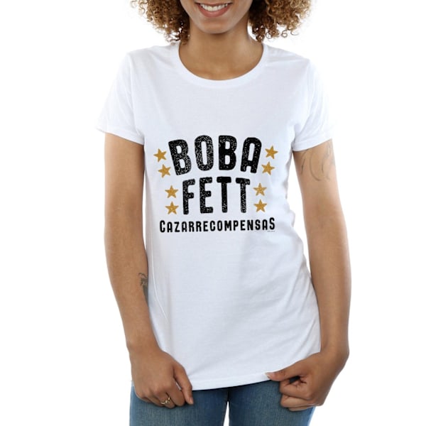 Star Wars Dam/Kvinnor Boba Fett Legends Tribute Bomull T-Shir White L