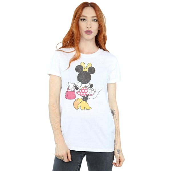 Disney Womens/Ladies Minnie Mouse Back Pose Cotton Boyfriend T-Shirt White S