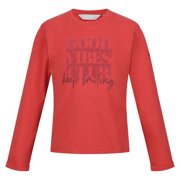 Regatta Wenbie III Good Vibes Club Långärmad T-shirt för Barn Mineral Red 3-4 Years