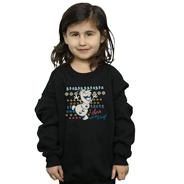 Disney Girls Frozen I Love Warm Hugs Sweatshirt 12-13 år Svart Black 12-13 Years