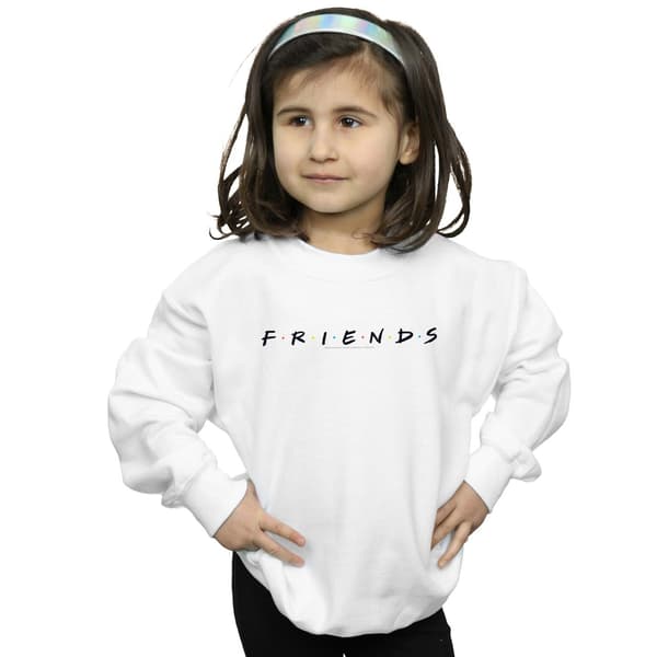Friends Flickor Text Logotyp Tröja 7-8 År Vit White 7-8 Years