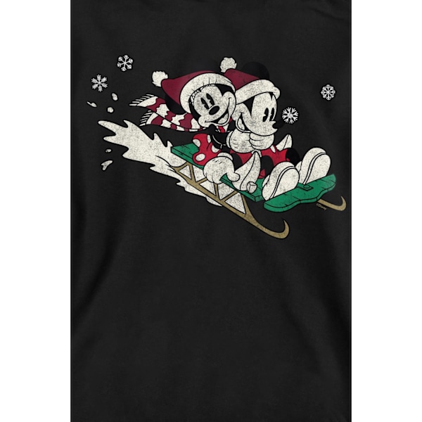 Disney Unisex Vuxen Åka Släde Jul Mickey & Minnie Mous Black XXL