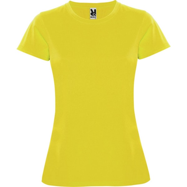 Roly Montecarlo Sport T-shirt med korta ärmar för damer, storlek M, gul Yellow M