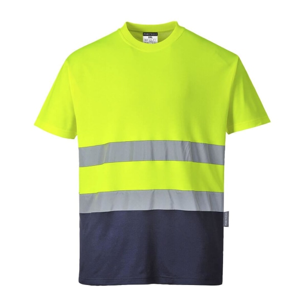 Portwest Herr Kontrast Hi-Vis Comfort T-Shirt M Gul/Marinblå Yellow/Navy M