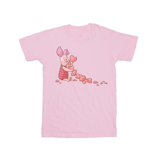 Disney Girls Winnie The Pooh Piglet Chain Of Hearts Bomull T-Sh Pink 7-8 Years