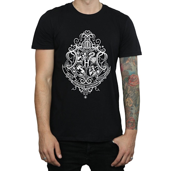 Harry Potter T-shirt för män Hogwarts Draco Dormiens Crest M Svart Black M