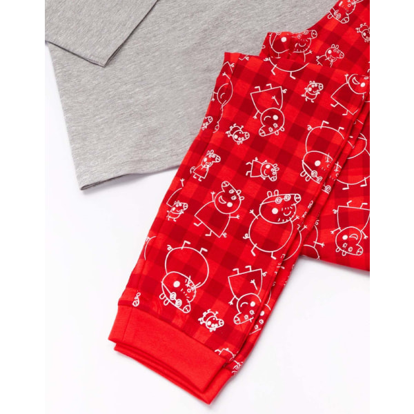 Greta Gris Herr Daddy Pig Christmas Pyjamas Set XXL Röd/Grå Red/Grey XXL