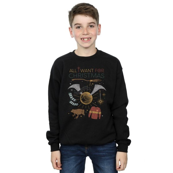 Harry Potter Boys All I Want For Christmas Sweatshirt 7-8 år Black 7-8 Years