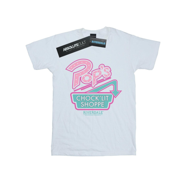 Riverdale Dam/Dam Pops Logotyp Pojkvän T-shirt i bomull L Wh White L
