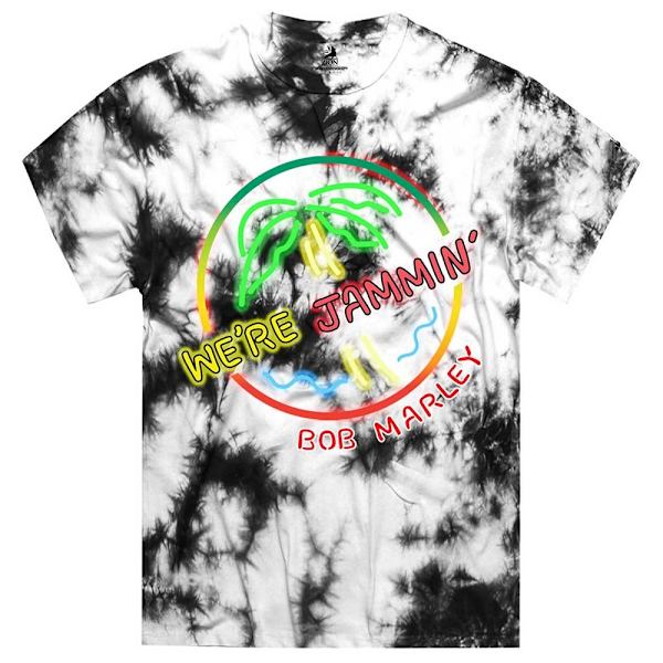 Bob Marley Unisex Neon Sign T-Shirt L Vit White L