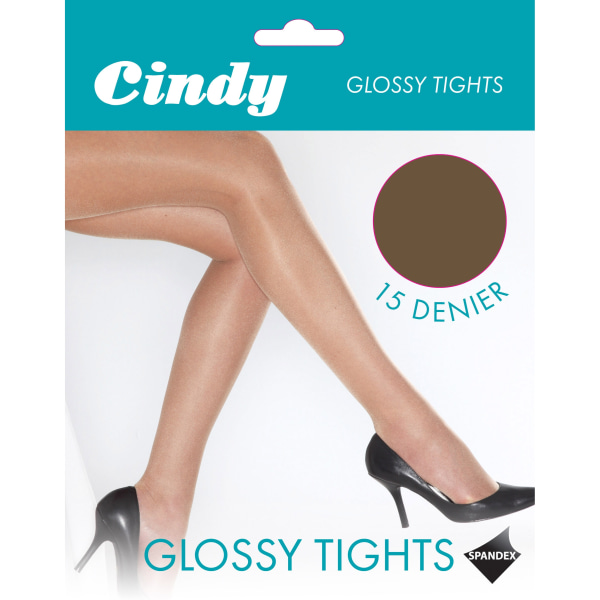 Cindy Dam/Dam 15 Denier Glossy Tights (1 par) Medium (5f) Natural Medium (5ft-5ft8”)