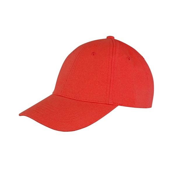 Result Headwear Memphis 6 Panel Borstad Bomull Låg Profil Bas Red One Size
