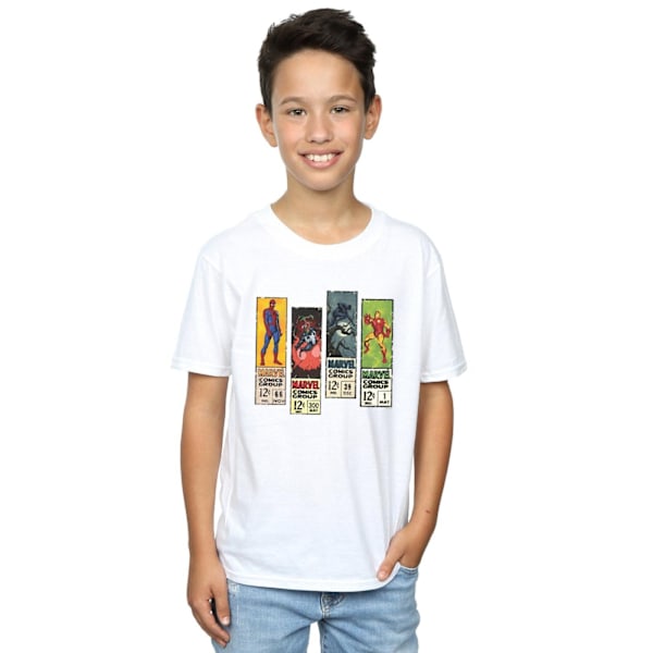 Marvel Boys Comic Strips T-Shirt 12-13 år Vit White 12-13 Years