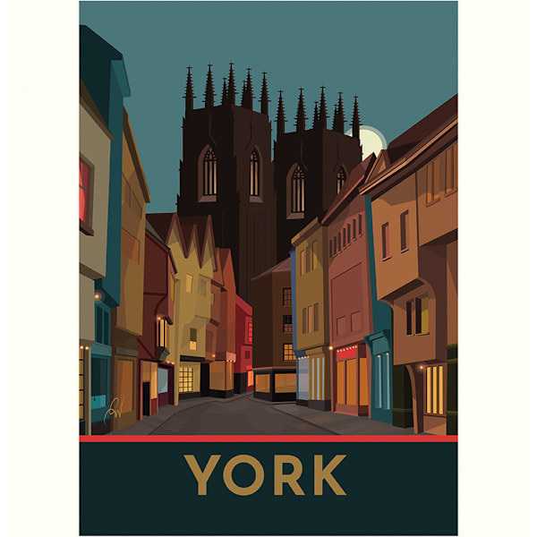 Georgina Westley York Print 40cm x 30cm Vit/Brun/Blå White/Brown/Blue 40cm x 30cm