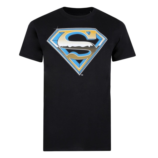 Superman Mens Chrome Logo T-Shirt XL Svart Black XL