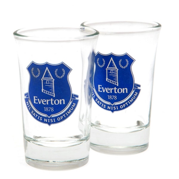 Everton FC Crest Shot Glass (Pack med 2) One Size Clear/Royal Bl Clear/Royal Blue One Size