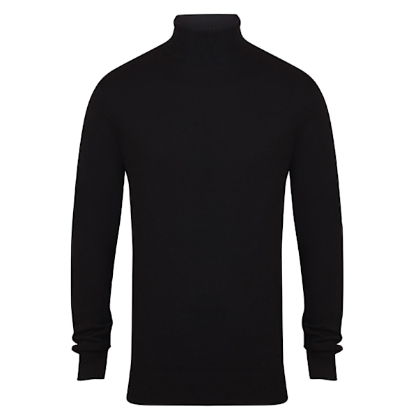 Henbury Herr Roll Neck Sweatshirt M Svart Black M