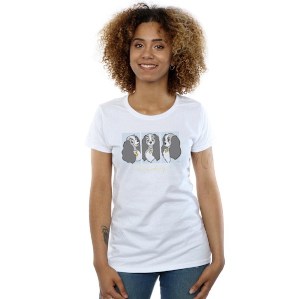 Disney Dam/Kvinnor Lady Och Lufsen Lady Frames Bomull T-shirt White XXL