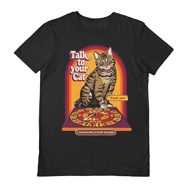 Steven Rhodes Unisex Vuxen Prata Med Din Katt T-Shirt XL Svart Black XL