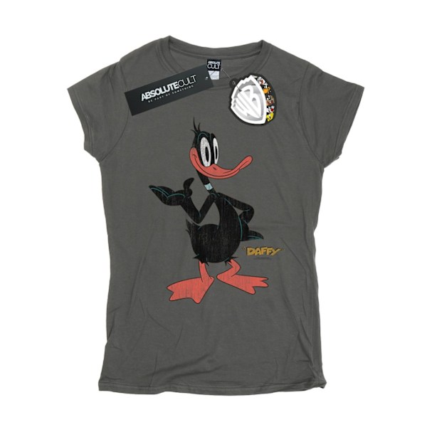 Looney Tunes Damtröja i bomull med Daffy Duck för kvinnor/damer Charcoal XL