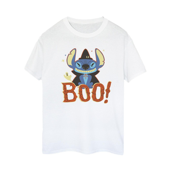 Disney Dam/Damer Lilo & Stitch Boo! Bomull Boyfriend T-Shir White 4XL